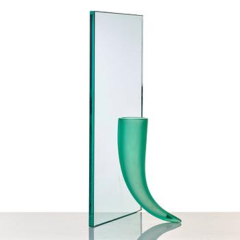 Philippe Starck, "Petite Etrangete Contre Un Mur", a sculpture/vase, ed. 50/50, Daum, Nancy, France, 1980's.