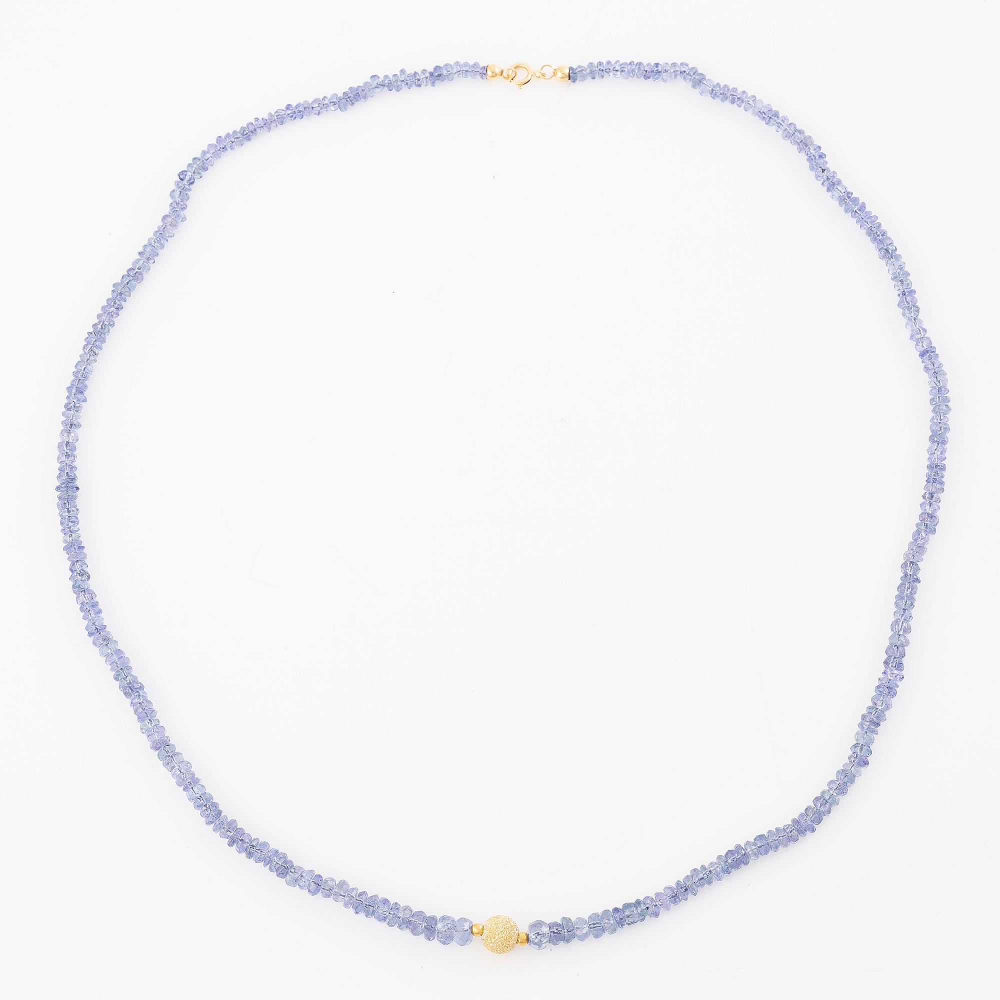 Collier och armband, med tanzaniter, lås 18K guld.