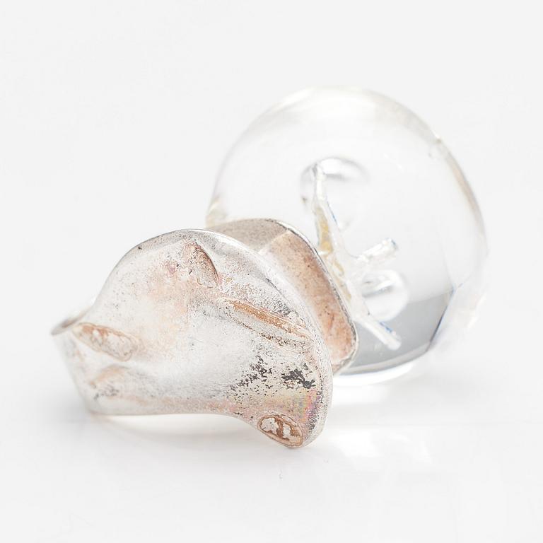 Björn Weckström, Ring "Mannen i kosmos", sterlingsilver och akryl, Lapponia 1979.