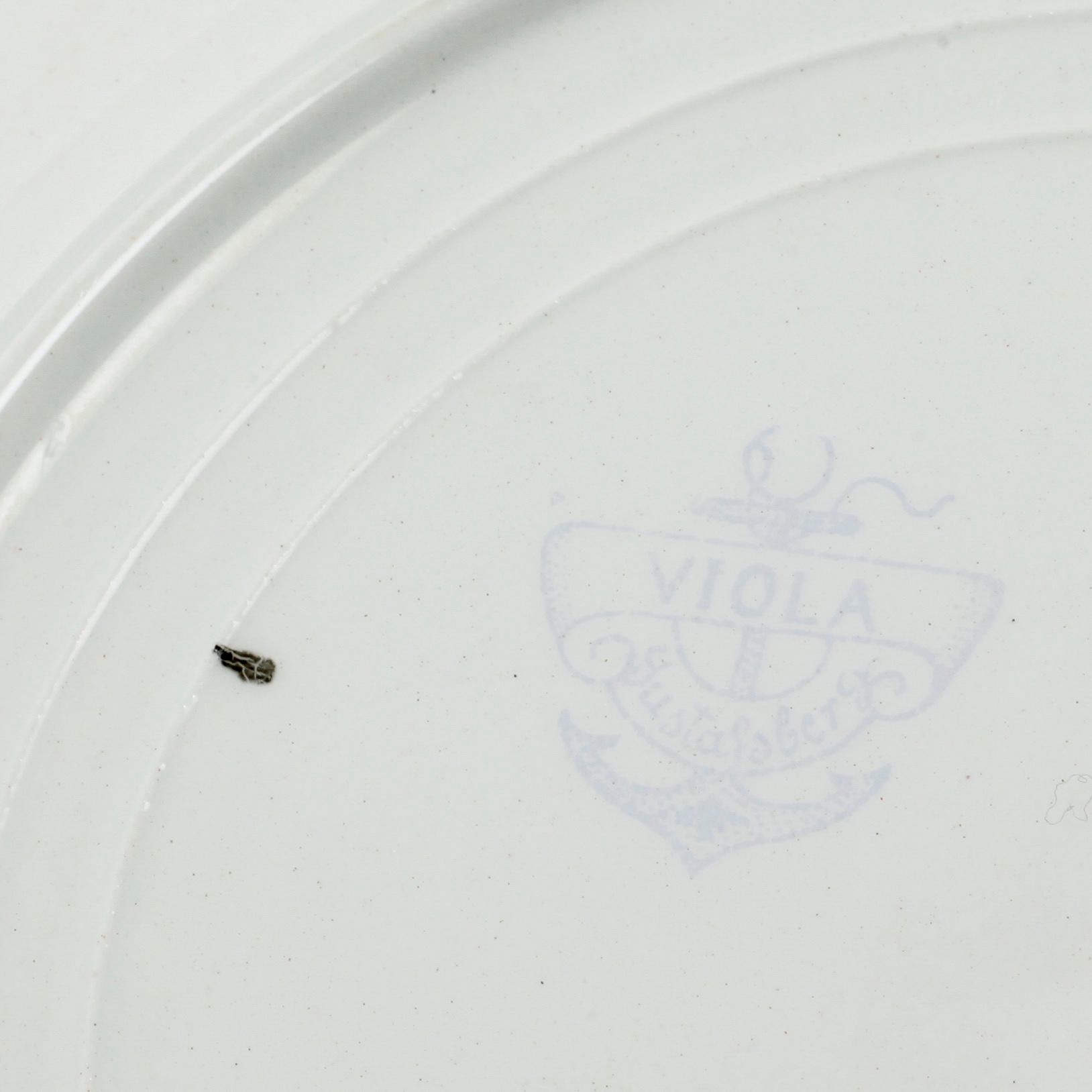 MATSERVIS, 49 delar, opakgods, "Viola", Gustavsberg, tillverkad 1895-1930.