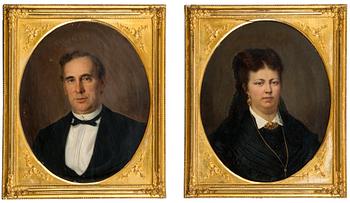 79. BERNHARD REINHOLD, porträttpar, olja på duk, signerade och daterade 1872 & 1873.