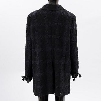 CHANEL, Black and blue tweed jacket, size 46(FR).