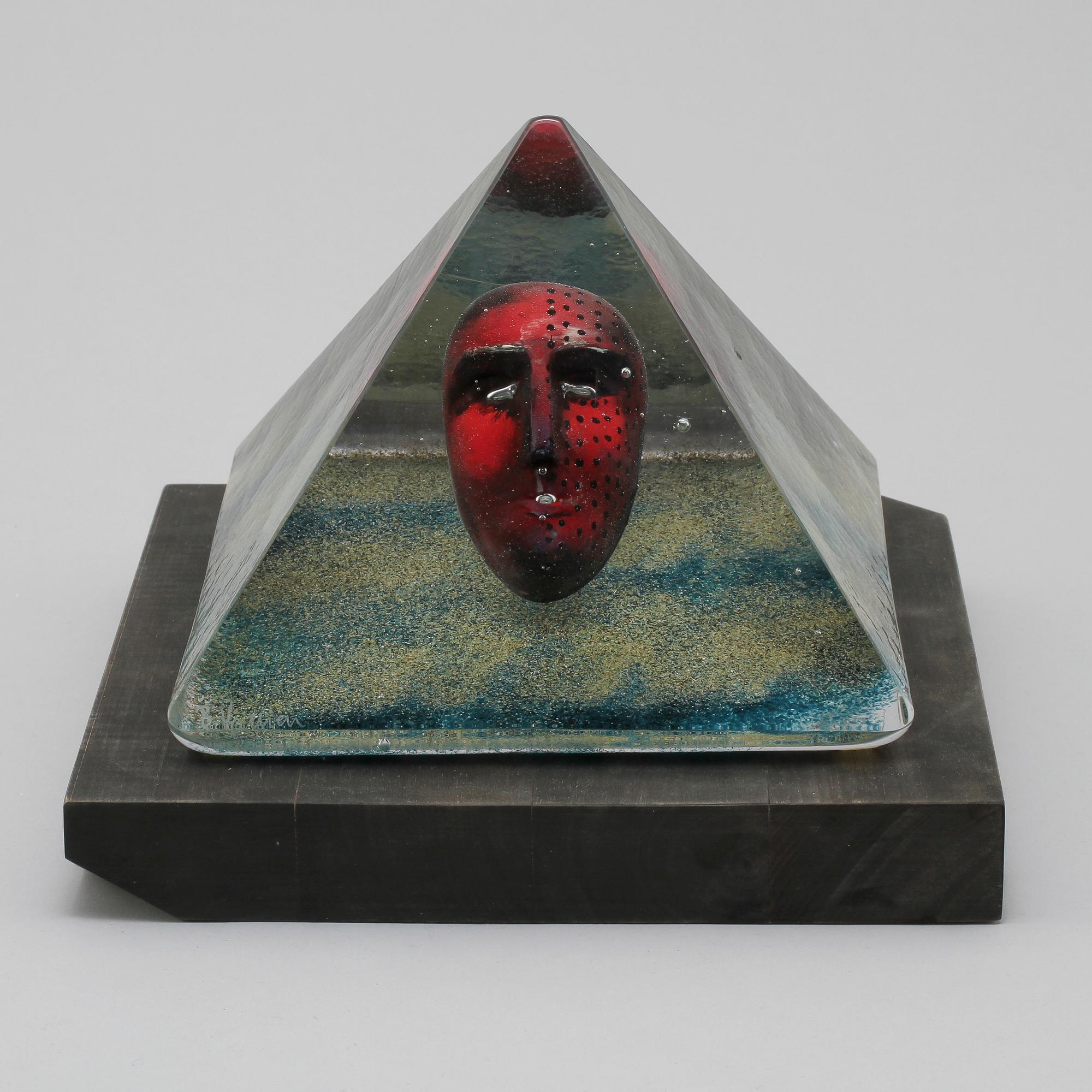 SKULPTUR, glas, Bertil Vallien, Kosta Boda Atelier, signerad, sent 1900-tal.