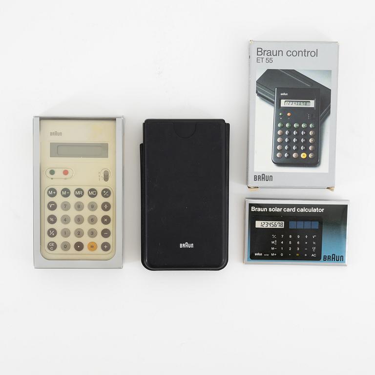 Dieter Rams & Dietrich Lubs, a set of four caulculators from Braun.