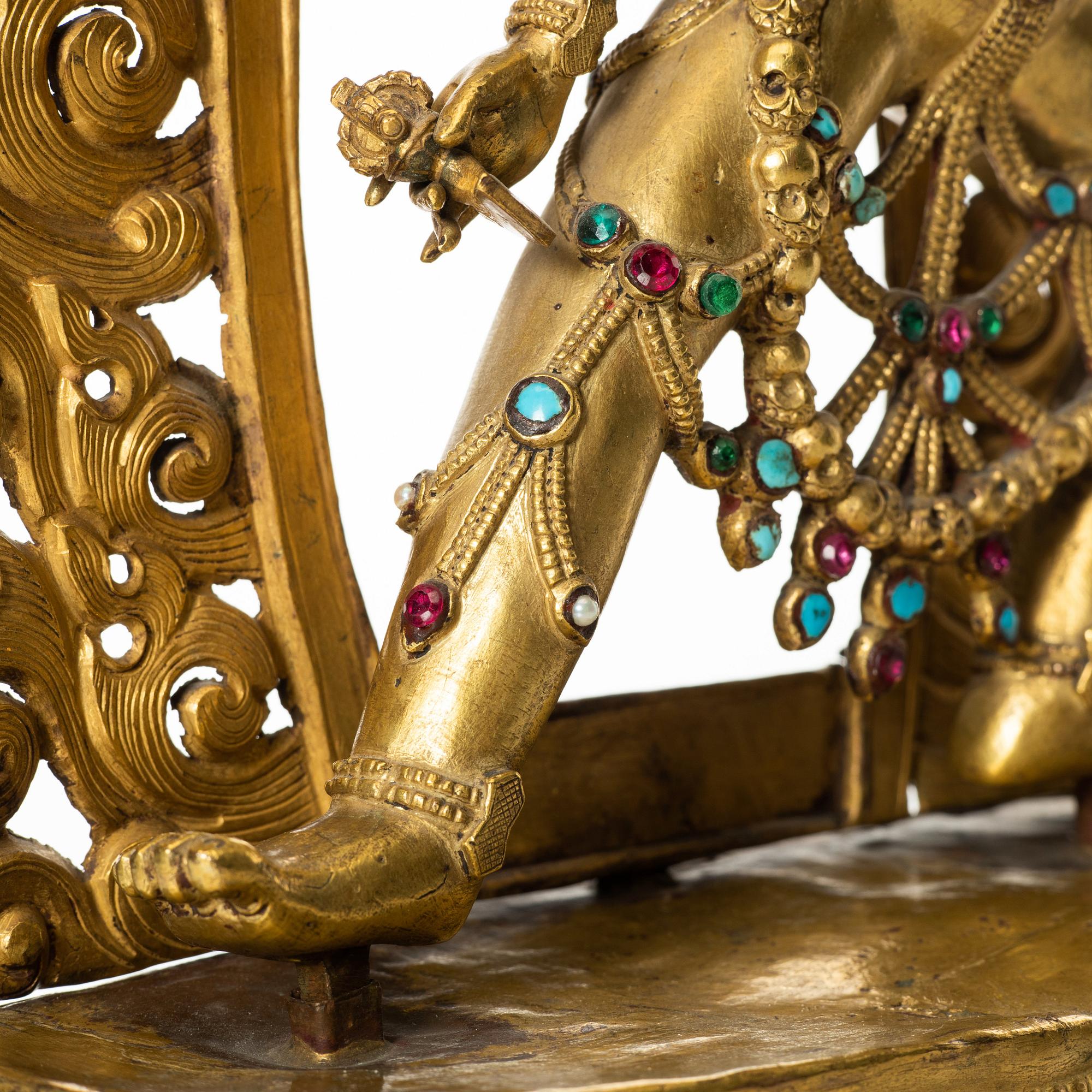 Dakini, förgylld kopparlegering. Sarvabuddhadakini, Tibet, 1800-tal.