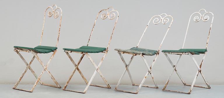 TRÄDGÅRDSMÖBLER, 7 delar, omkr 1900-talets mitt.