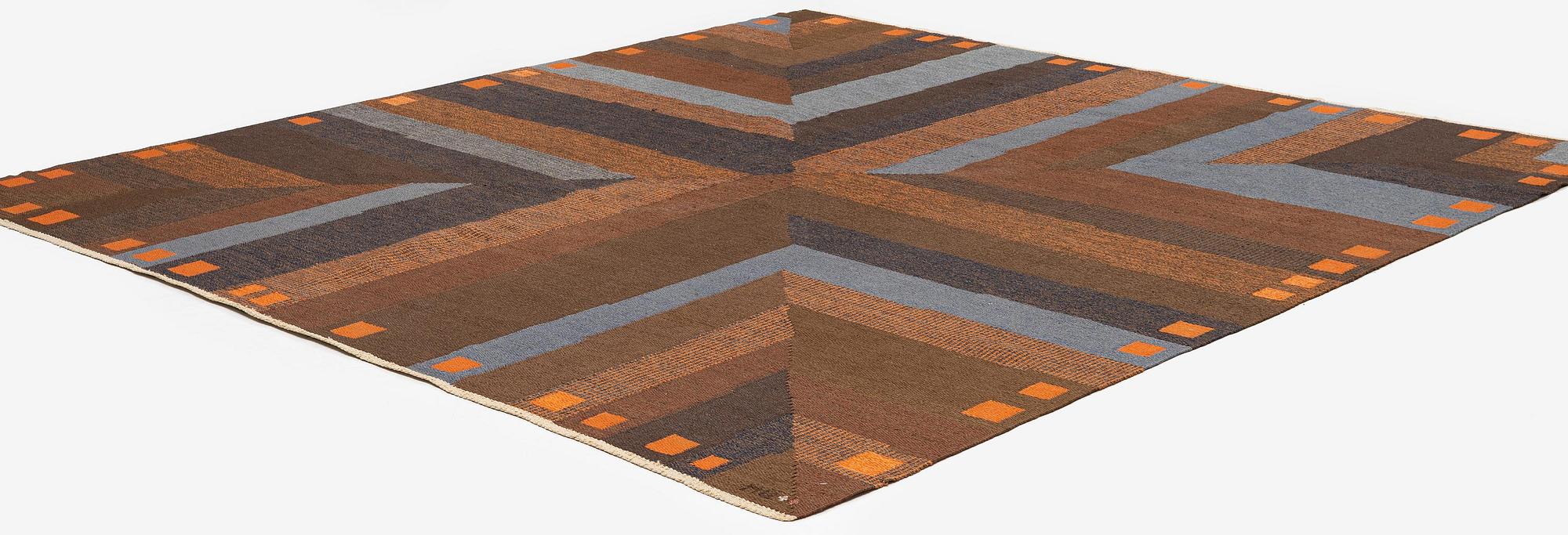 Margareta Grandin-Nettles, a carpet, flat weave, c. 278 x 275 cm, signed GLH MG.