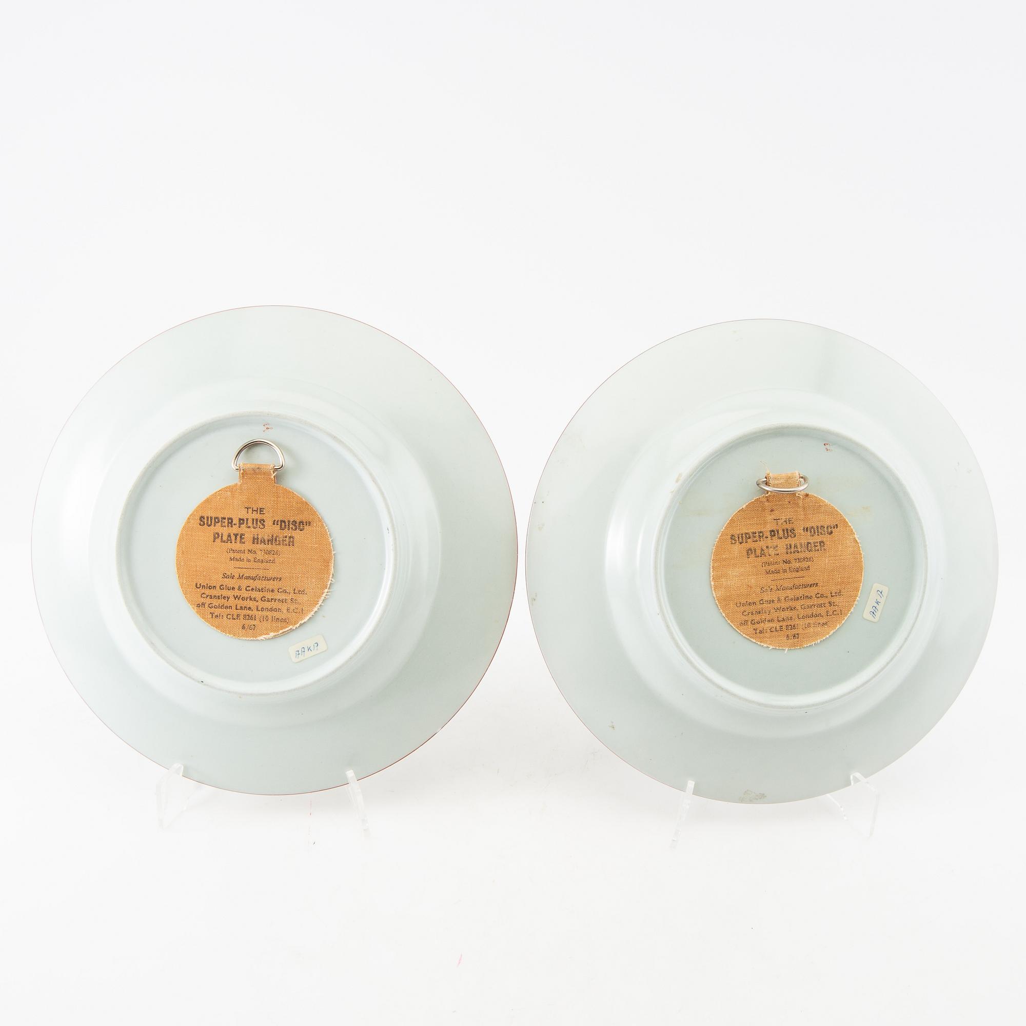 Plates 4+3 pcs China 20th century porcelain.