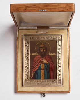 Ikon, Saint Vladimir. Firma Grachev, S:t Petersburg 1896.