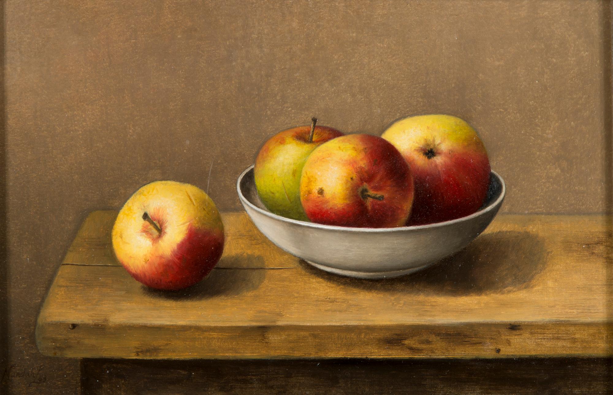 Nadine Lundahl, olja på pannå, signerad och daterad -83.