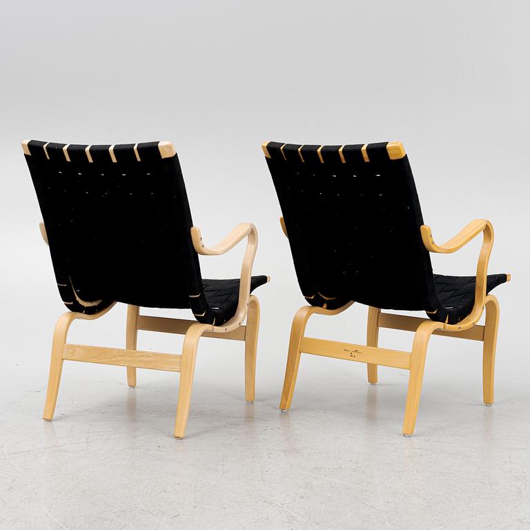 Bruno Mathsson, fåtöljer, ett par, "Eva", Firma Karl Mathsson och Dux.