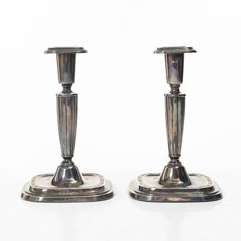 A pair of sterling silver candlesticks, C.G.Hallberg, Stockholm, Sweden, 1959.