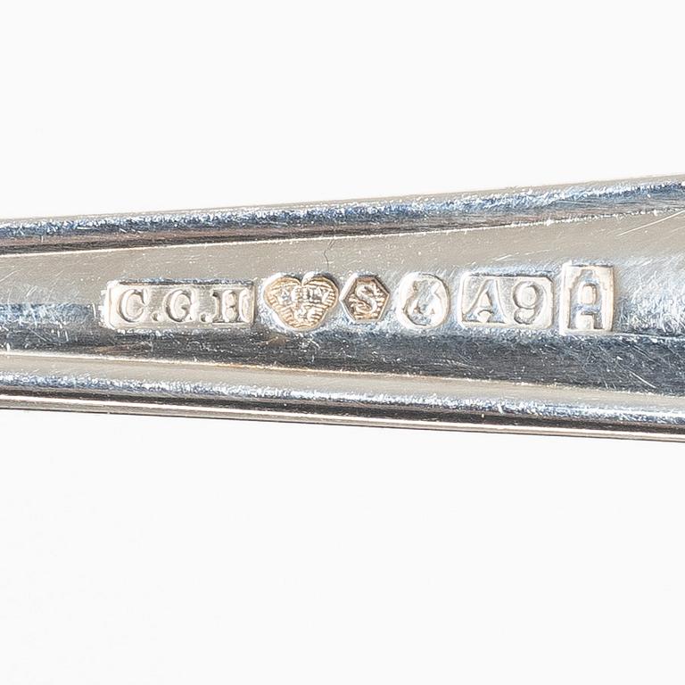 An 18-piece Swedish silver cutlery set, model 'Hansa', marks of CG Hallberg, Stockholm, including 1960.