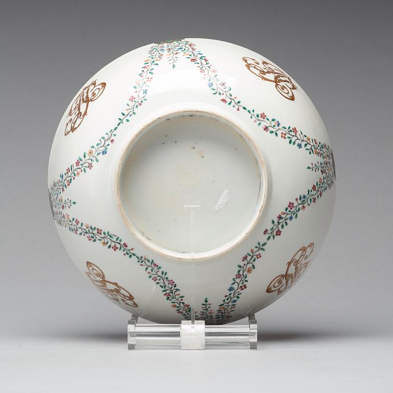 BÅLSKÅL, kompaniporslin. Qingdynastin, Qianlong (1726-95).
