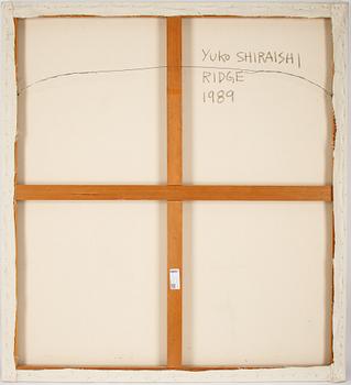 Yuko Shiraishi, oil/mixed media on canvas, signed and dated 1989 verso.
