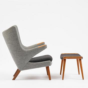 Hans J. Wegner, a "Bamse" (Papa Bear) armchair with ottoman, PP Møbler, Denmark.