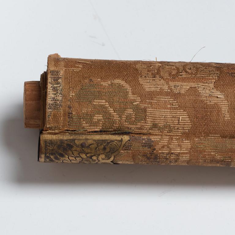 RULLMÅLNING, tusch och färg på papper. Japan, Edo period.