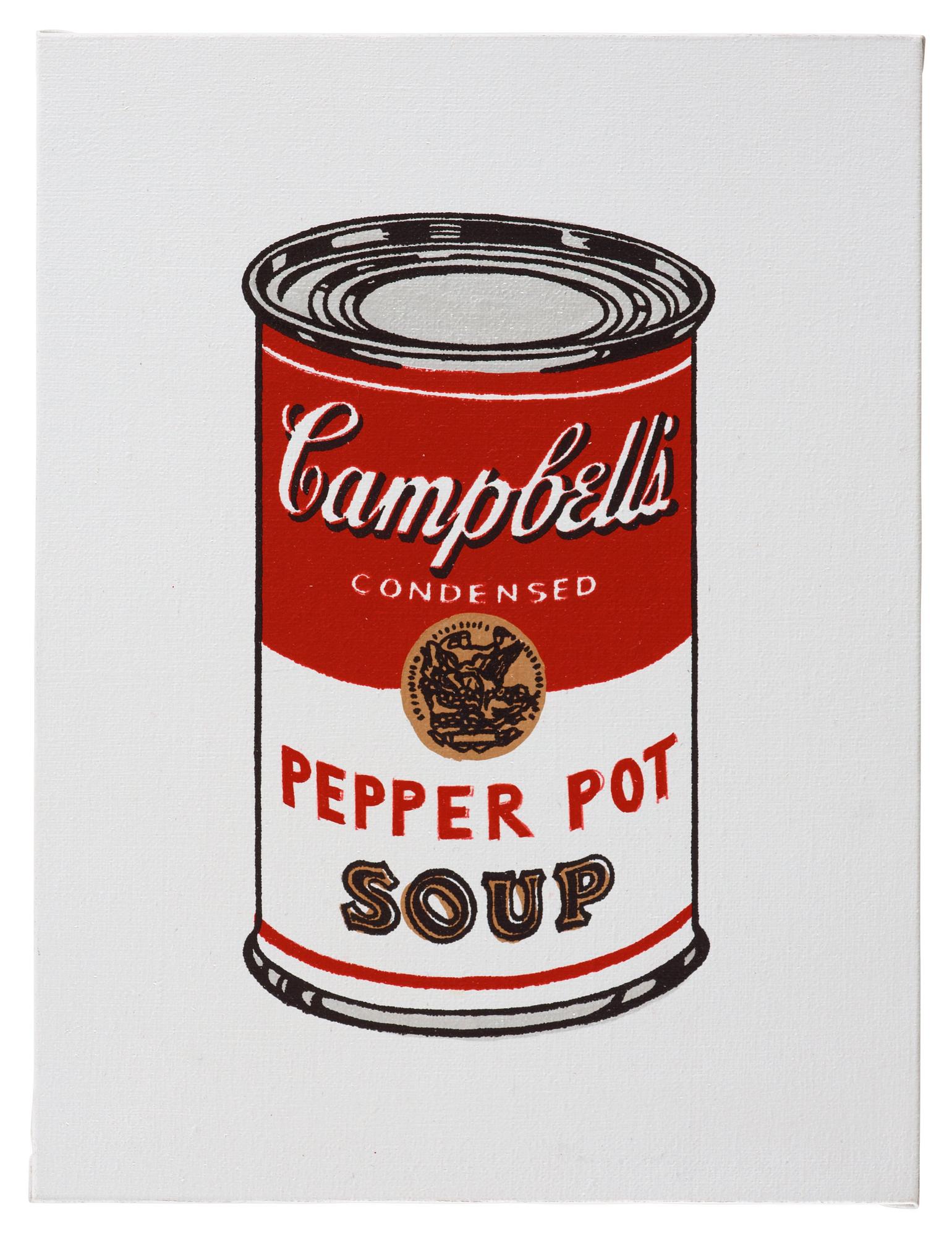 Richard H. Pettibone, "Andy Warhol, '32 Cans of Campbell's Soup', 1962".