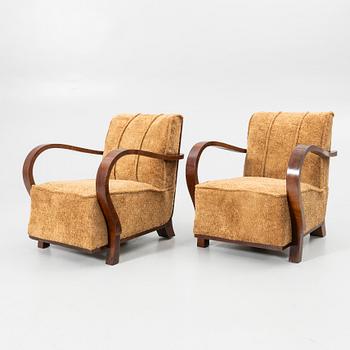 Armchairs, a pair, Art Deco style, 20th century.