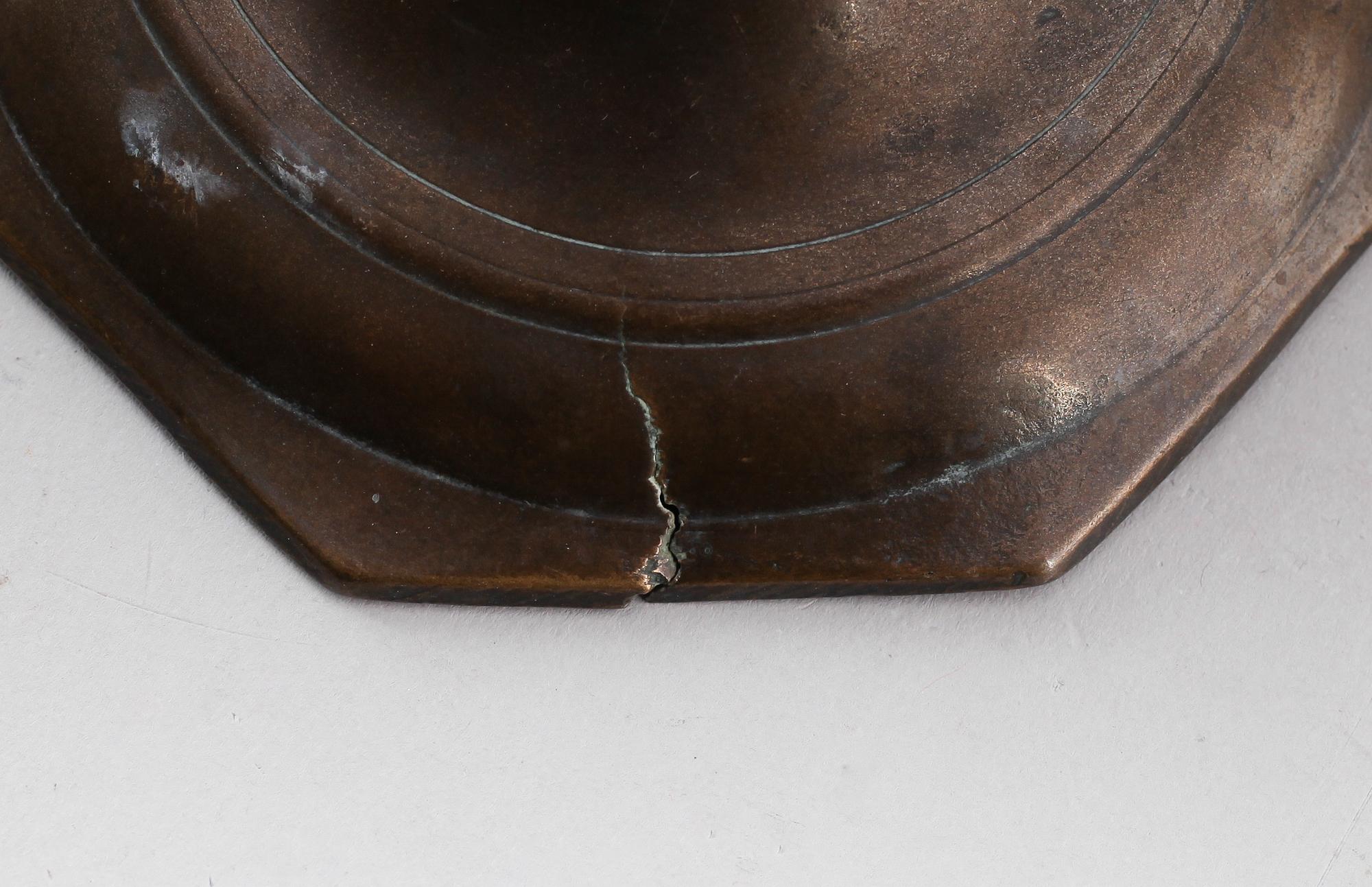 LJUSSTAKE, mässing, 1700-tal.