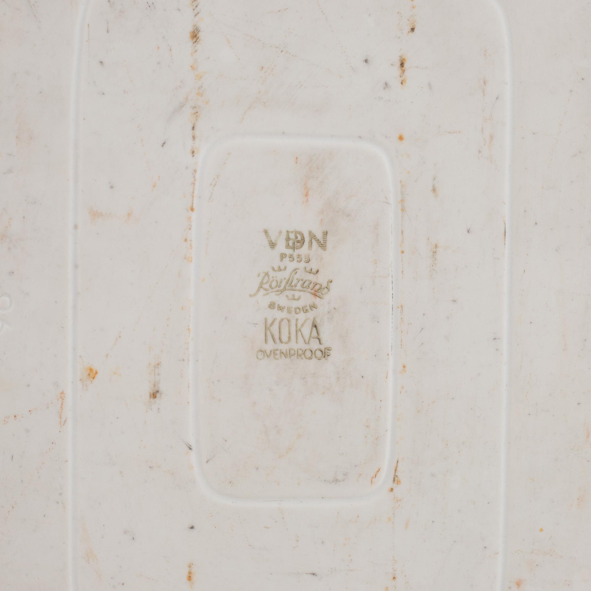 Hertha Bengtson, a 67-piece porcelain dinner service, "Koka Blå", Rörstrand, Sweden.