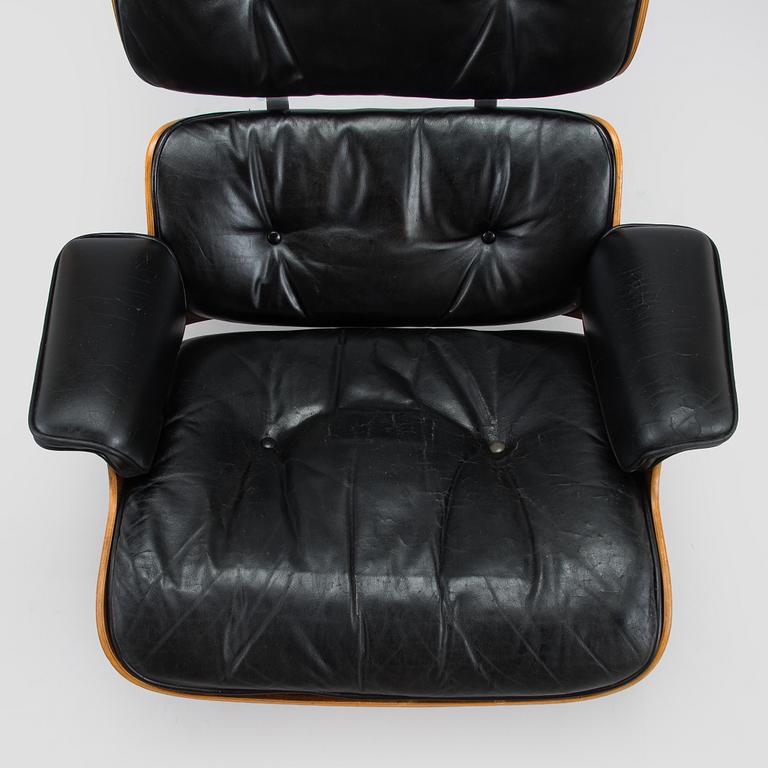 Charles and Ray Eames, a 1960s 'Lounge chair' and stool for Herman Miller.