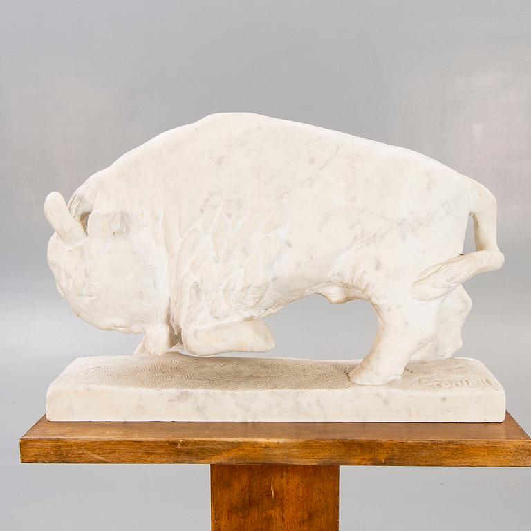 Carl Emil Fontell, skulptur signerad marmor.