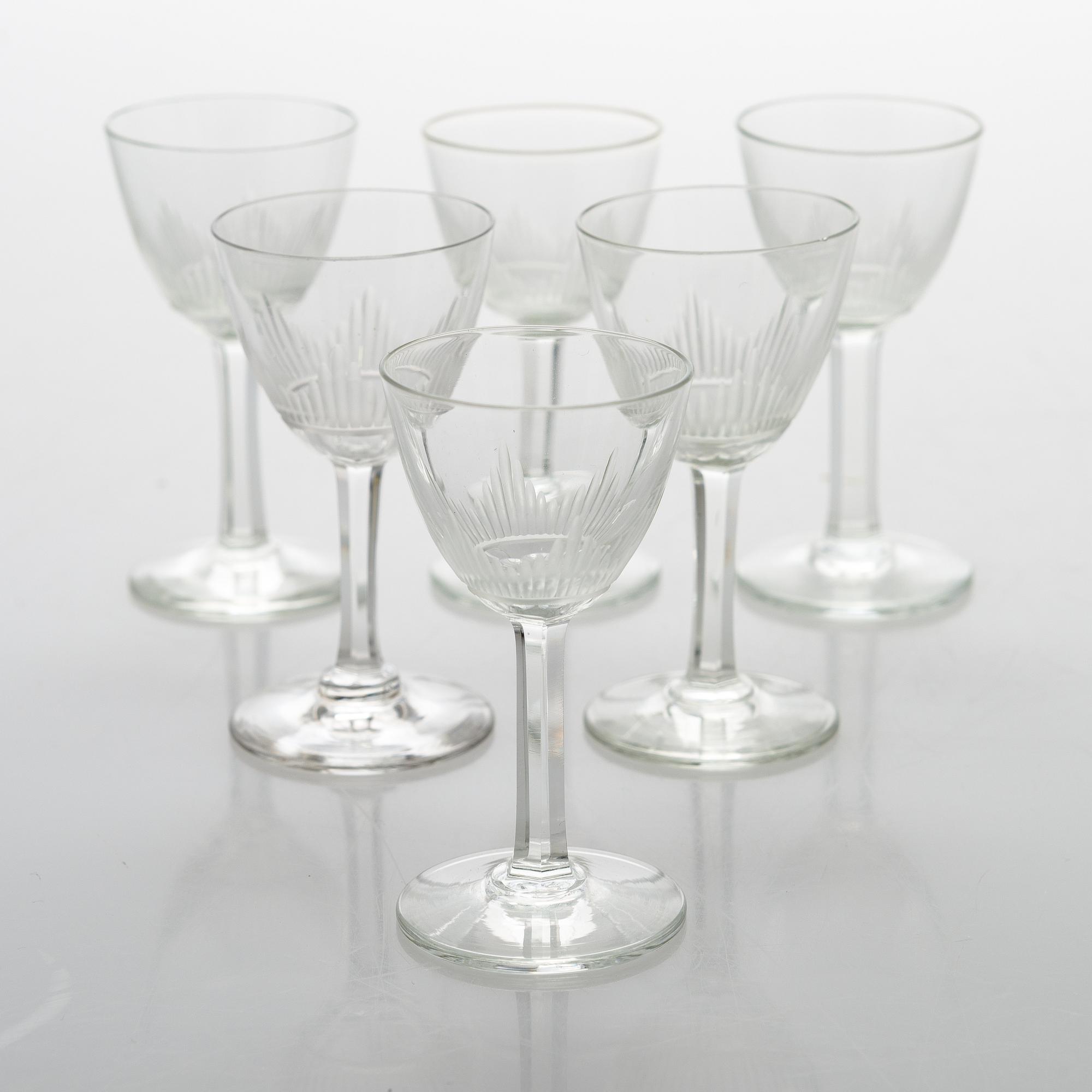 GLASSERVIS, ca 18 st, kristall, "Marjatta", Iittala 1940-tal.
