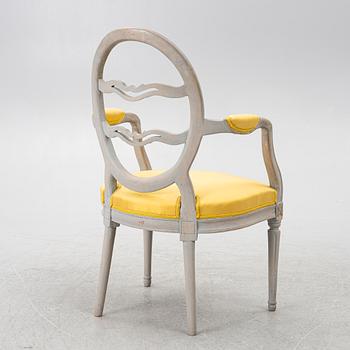 Armchair, so-called laughter chair, 18th century, Gustavian.