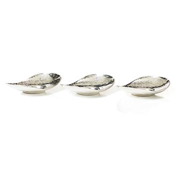 Fat, tre stycken, silver, Japan, 1900-tal.