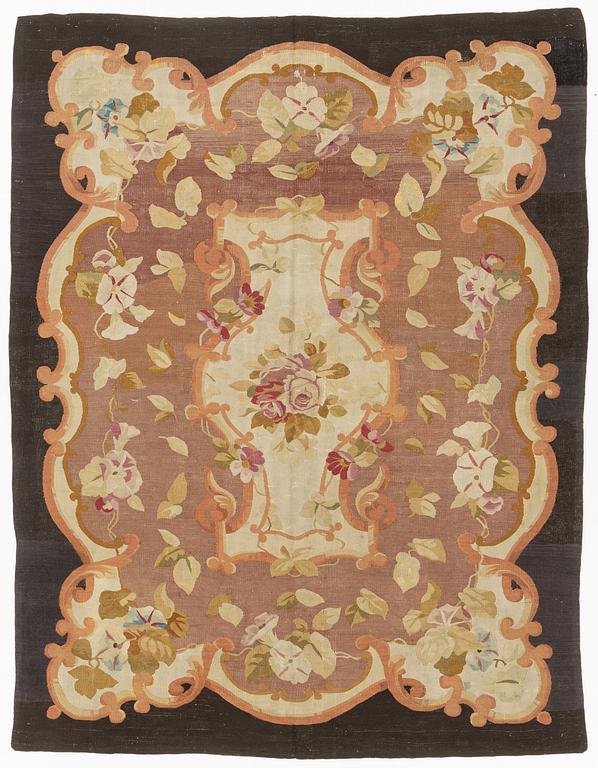 A french, Napolelon III, Aubusson carpet in tapestry weave, ca 242 x 187 cm.