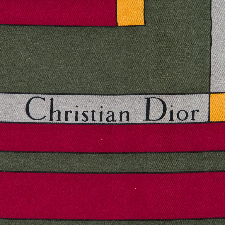 Christian Dior, two silk scarves.