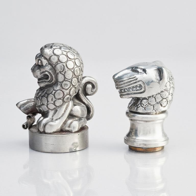 Anna Petrus, two pewter seals, Svenskt Tenn, Stockholm, one stamped 1956.