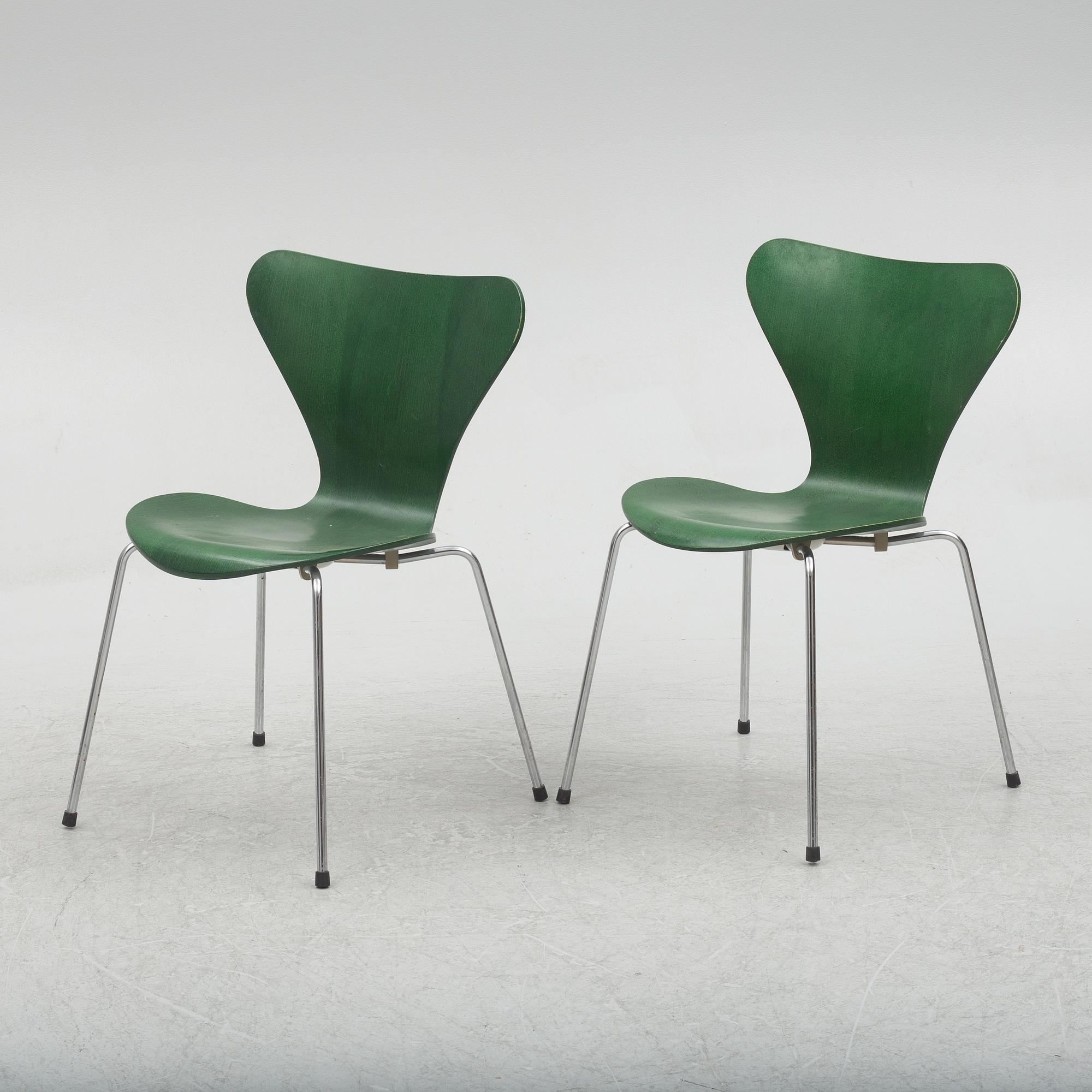 Arne Jacobsen, stolar, 6 st, Fritz Hansen, Danmark 1980.