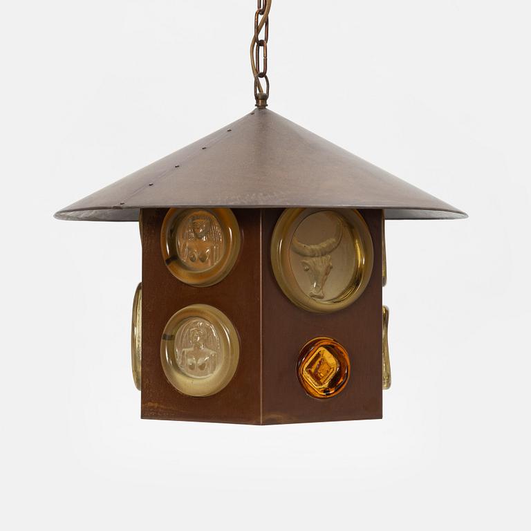 Erik Höglund, taklampa, Boda Glasbruk, 1900-talets andra hälft.