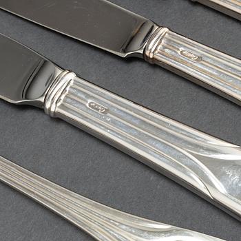 CARTIER, a 107-piece 'Vennitienne' silver plate cutlery service, 1988.