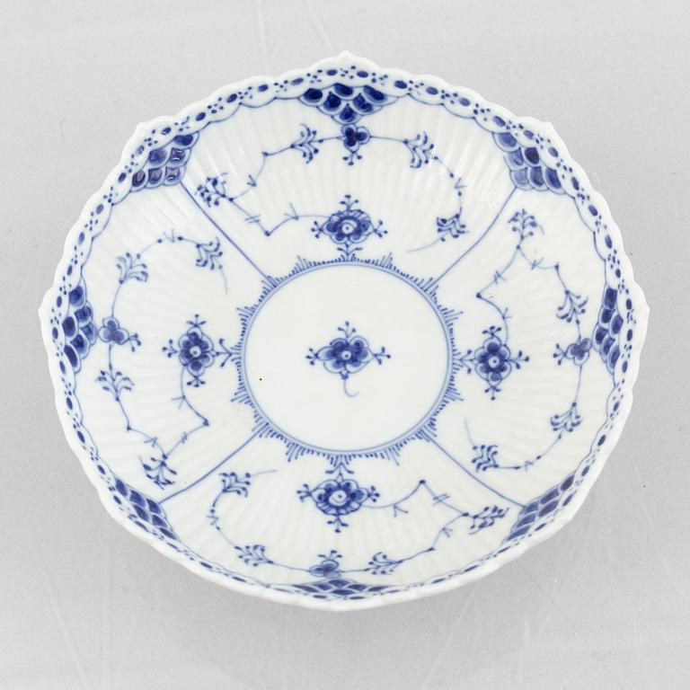 A 'Blue Fluted Half Lace' porcelain dish, Royal Copenhagen, model 511, 1957.