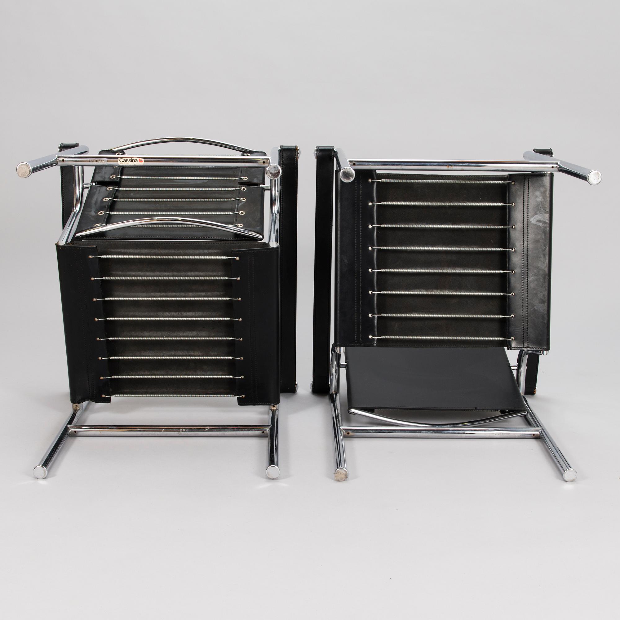 LE CORBUSIER, fåtöljer 4 st, modell LC 1, 1900-talets slut.