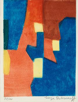 463. Serge Poliakoff, "Composition rouge, jaune et bleue".
