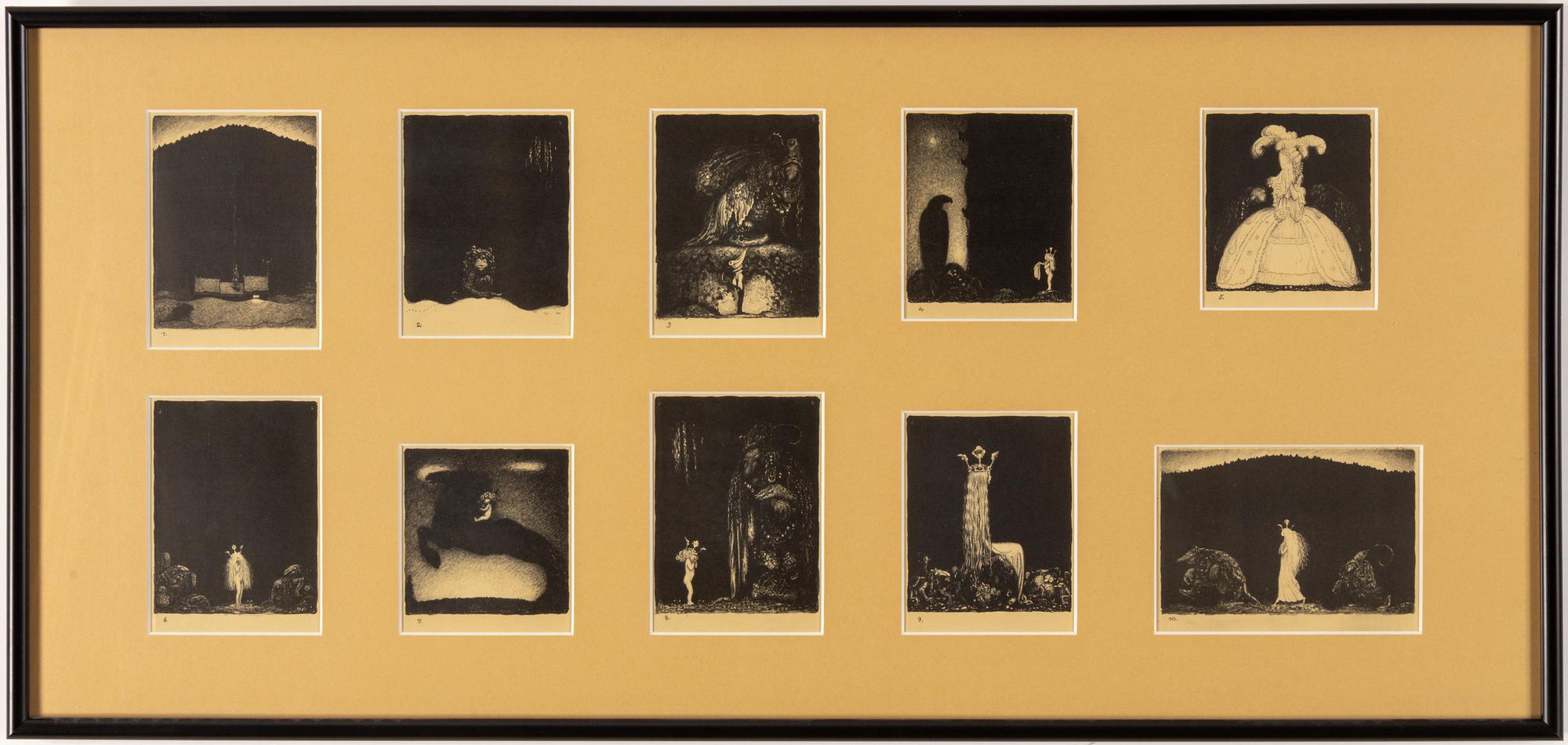 JOHN BAUER, litografier, 1915,  10 st.