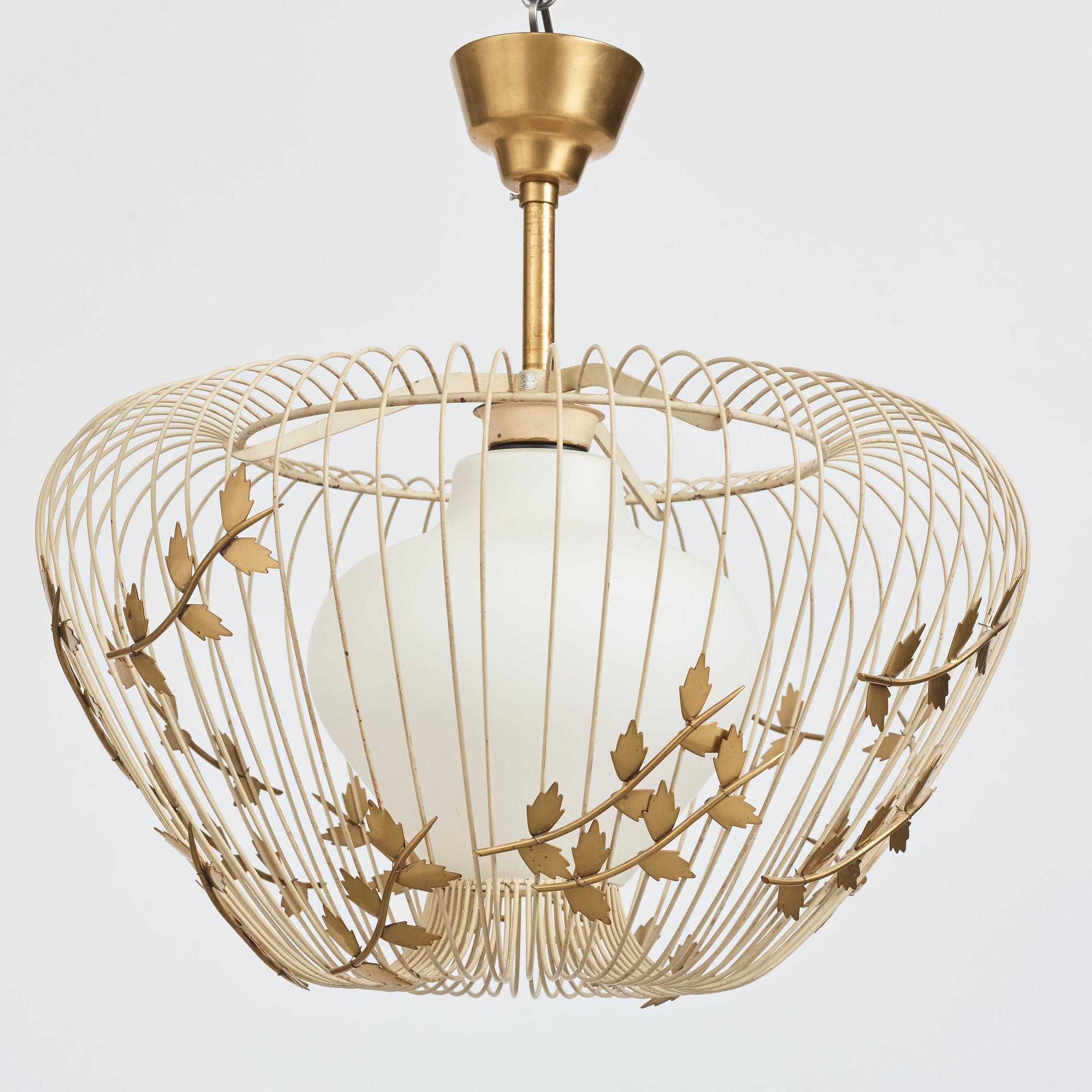 Hans Bergström, taklampa, modell "5", ateljé Lyktan, Åhus 1940-50-tal.