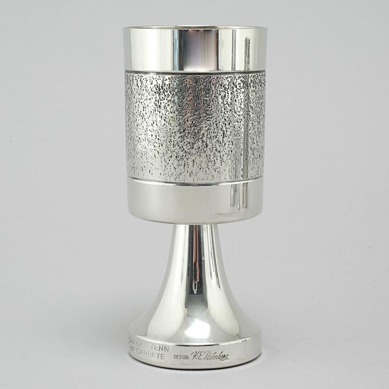 K-E PALMBERG, servisglas, 78 st, tenn, Alton, 1970/80-tal.