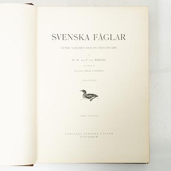The von Wright brothers, book work, 3 volumes, "Swedish Birds", A. Börtzells tryckeri AB, Stockholm, 1927-1929.