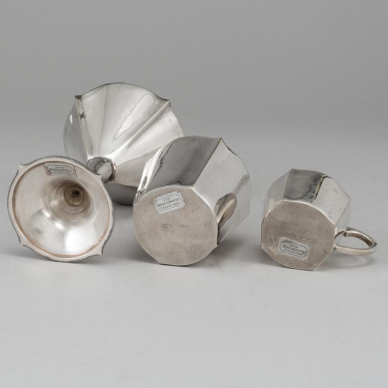 SIGVARD BERNADOTTE, cocktailglas, punschmuggar samt bägare, 36 delar, nysilver, Bernadotte Collection, GAB och Gense.