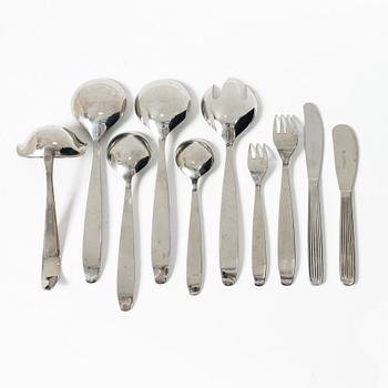 Kaj Franck, bestickservis, 66 delar, rostfritt stål, "Ideal", Hackman, 1950-tal.