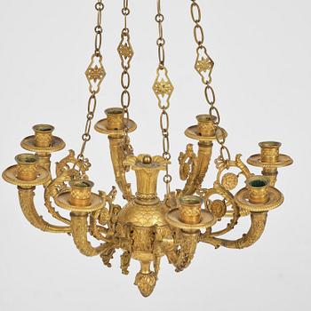 Ampel. för åtta ljus, Frankrike, 1800-talets första hälft, Empire.