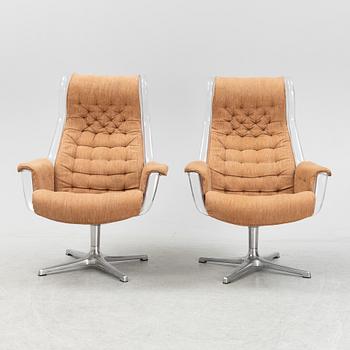 Alf Svensson & Yngve Sandström, a pair of 'Galaxy' armchairs, Dux, 1970's.