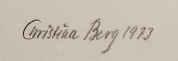 Christian Berg, litografi signerad datread och numrerad 1973 epreuve d'artiste.