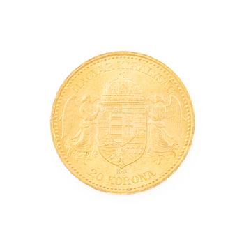 Gold coin, Hungary, 20 Korona, 1892.