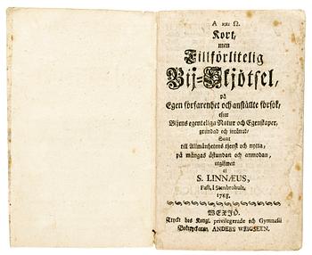 434B. Samuel Linnaeus, "Kort men tillförlitelig Bij-Skjötsel".